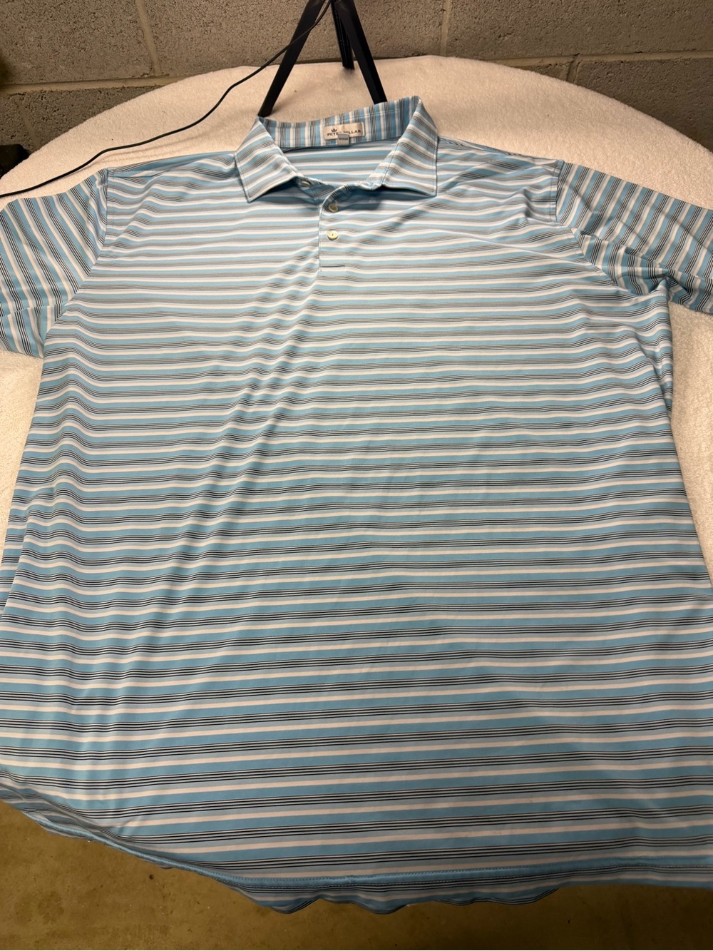 Peter Millar size XXL Men's Light Blue Striped Polo Shirt